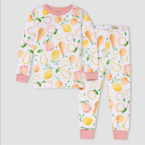 NEW Burt’s Bees 2 Piece Toddler Girl Pajamas 100% Organic Cotton - Picture 7 of 7